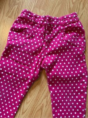 Y2K vintage Pink Polka Dot Stretch capri Pants